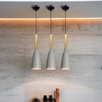 Grey Glass Pendant Lights – Set of 3 Hanging Shades