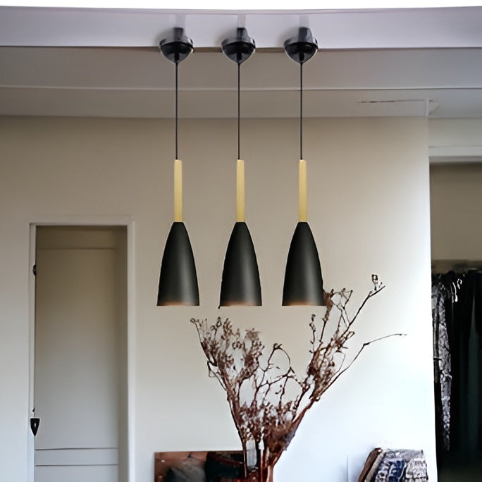 Black Glass Pendant Lights – Set of 3 Hanging Shades