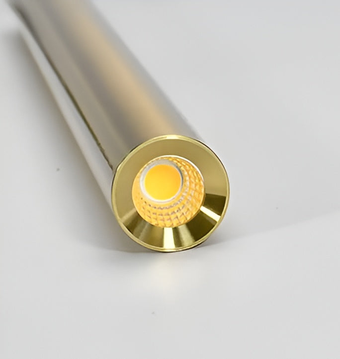 Modern Brass Gold Cylinder LED Pendant – 600mm, Warm White
