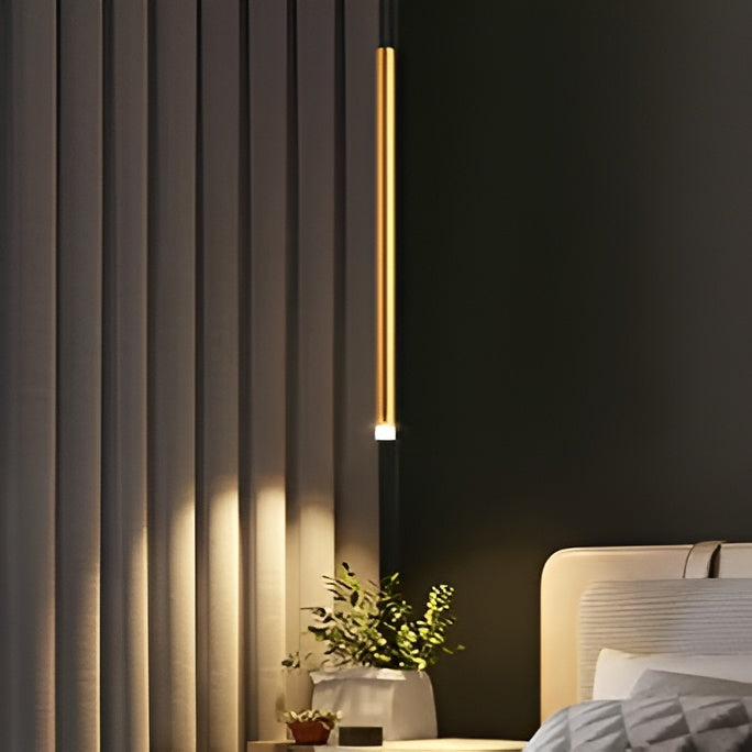 Modern Brass Gold Cylinder LED Pendant – 600mm, Warm White