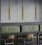 Modern Brass Gold Cylinder LED Pendant – 600mm, Warm White