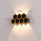 Oval LED Wall Light – Black & Gold, Warm White, IP65