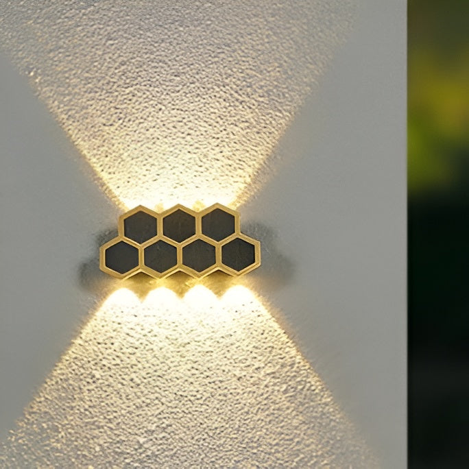 Oval LED Wall Light – Black & Gold, Warm White, IP65