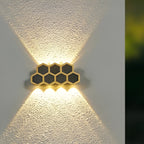 Oval LED Wall Light – Black & Gold, Warm White, IP65