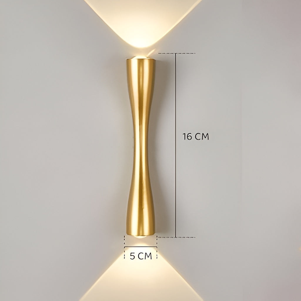 6W LED Up-Down Wall Light – Gold, Warm White, IP65