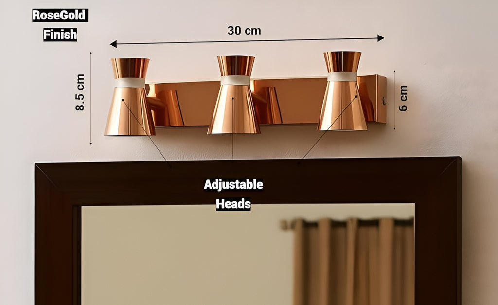 3-in-1 Double Wall Spot Light – Adjustable, 3-Color, Rose Gold