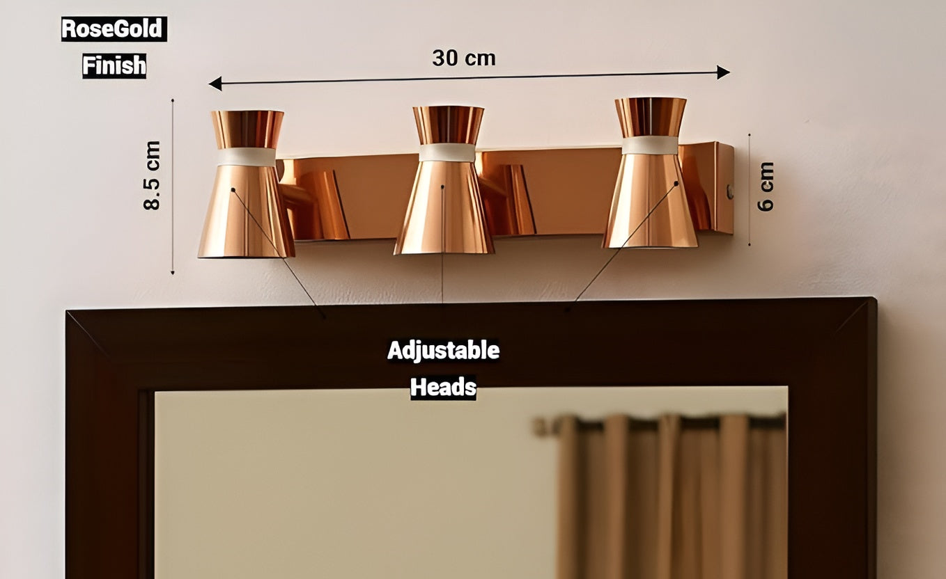 3-in-1 Double Wall Spot Light – Adjustable, 3-Color, Rose Gold