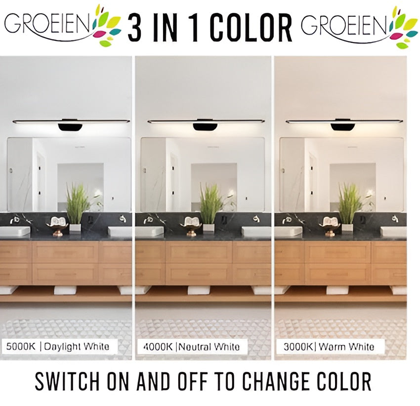 6W LED Picture & Mirror Light – Black & Rose Gold, 3-Color, Adjustable