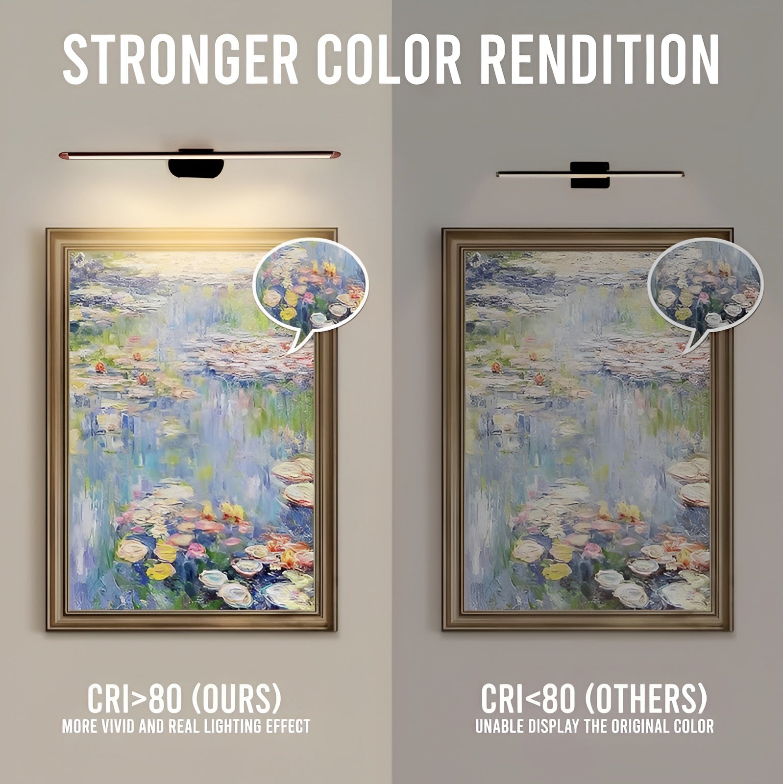 6W LED Picture & Mirror Light – Black & Rose Gold, 3-Color, Adjustable