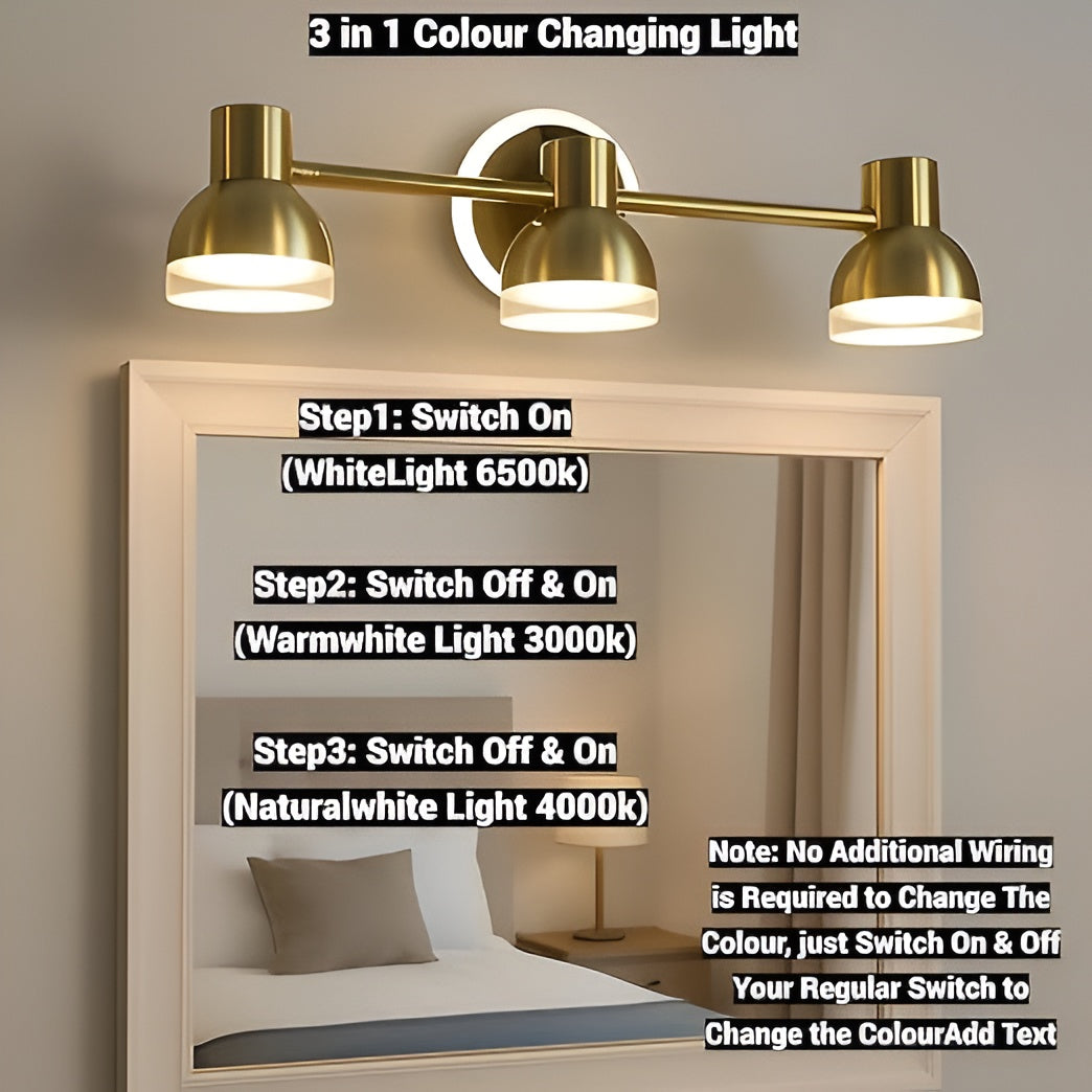 3-in-1 Double Wall Spot Light – Adjustable, 3-Color, Gold