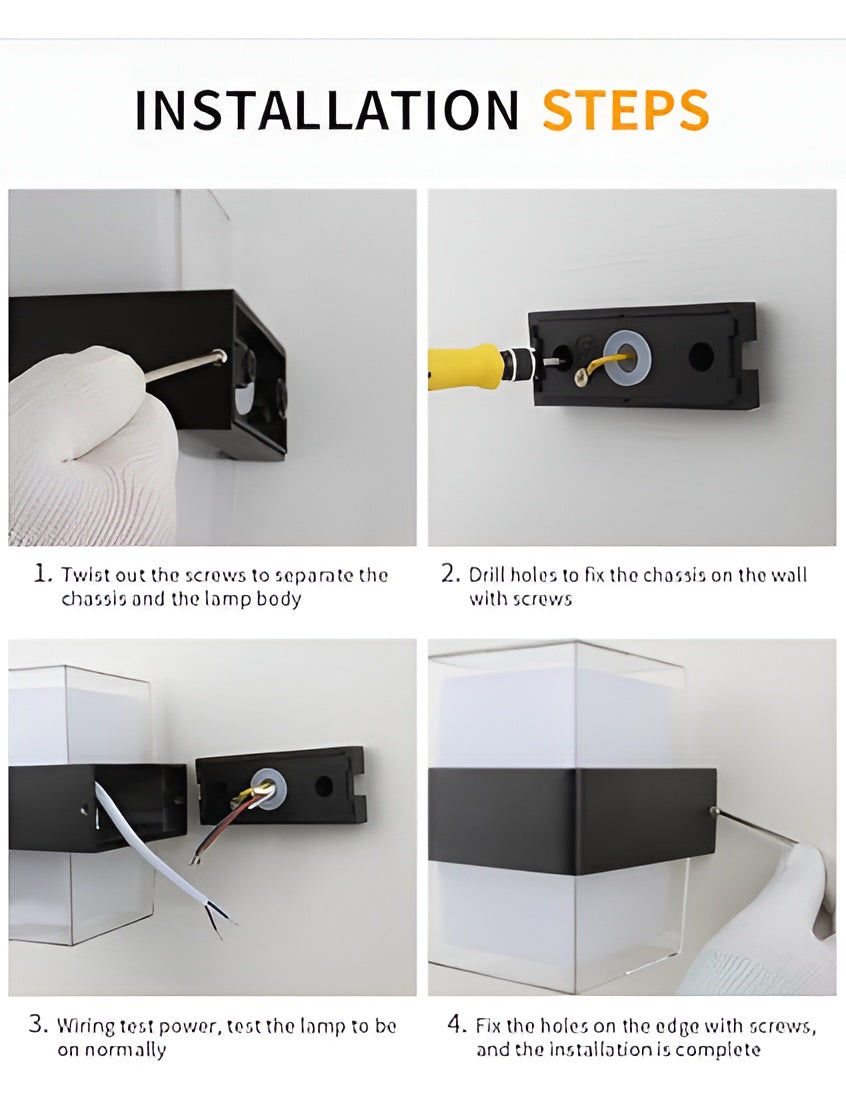 12W LED Square Wall Lamp – Waterproof, Up-Down Garden Light