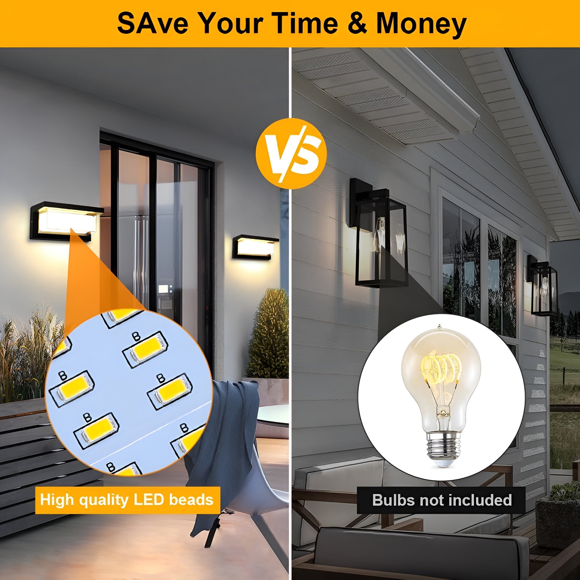 LED Convex Outdoor Wall Lamp – Waterproof, Up-Down Light