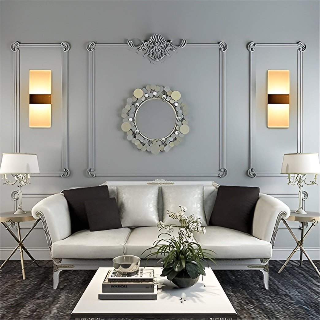 15W LED Rectangular Wall Lamp – Warm White, Acrylic (Pack of 2)