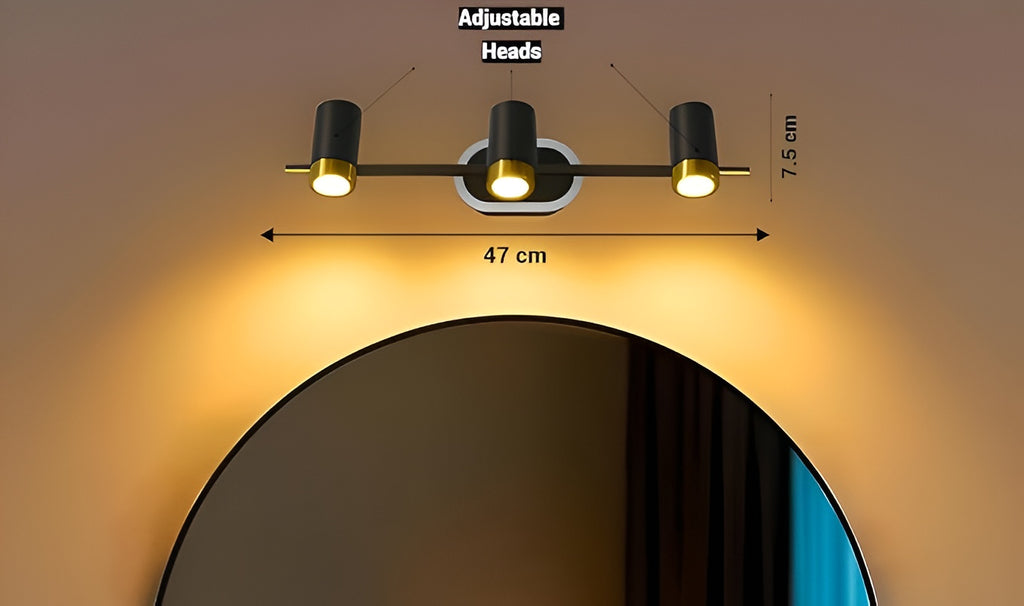 3-in-1 Adjustable Picture & Wall Spot Light – 3-Color, Matt Black & Gold