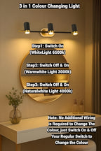 3-in-1 Adjustable Picture & Wall Spot Light – 3-Color, Matt Black & Gold