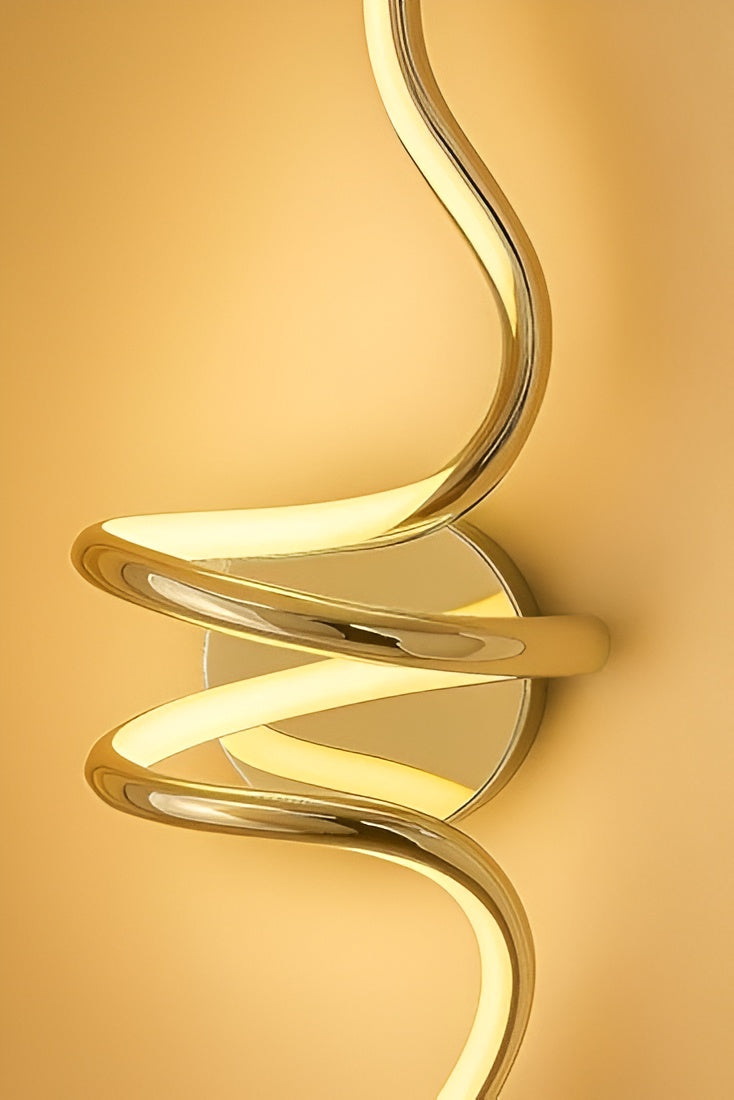 Modern LED Wall Light – Curved Spiral, Warm White