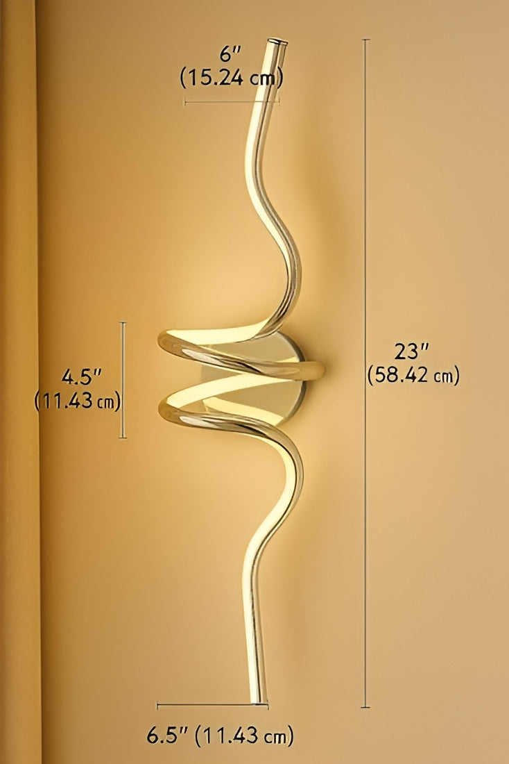 Modern LED Wall Light – Curved Spiral, Warm White