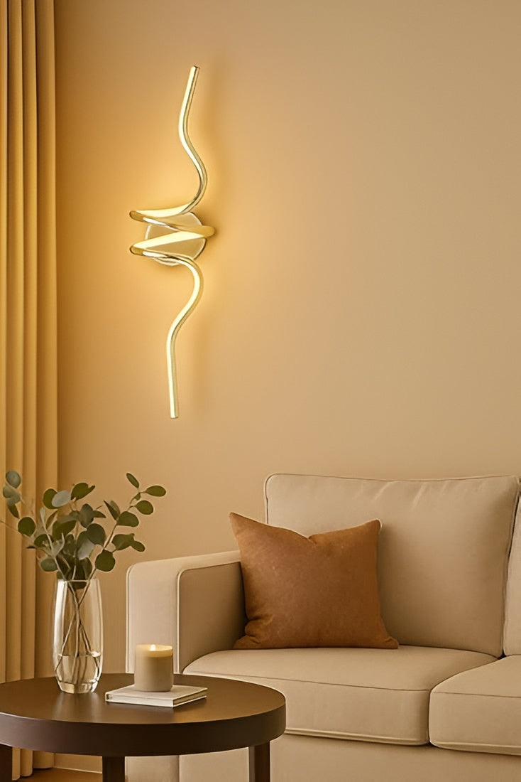 Modern LED Wall Light – Curved Spiral, Warm White