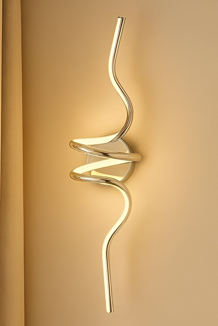 Modern LED Wall Light – Curved Spiral, Warm White
