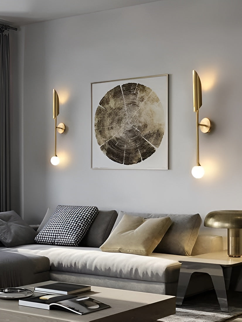 Modern Brass Wall Sconce – Bedroom Lamp