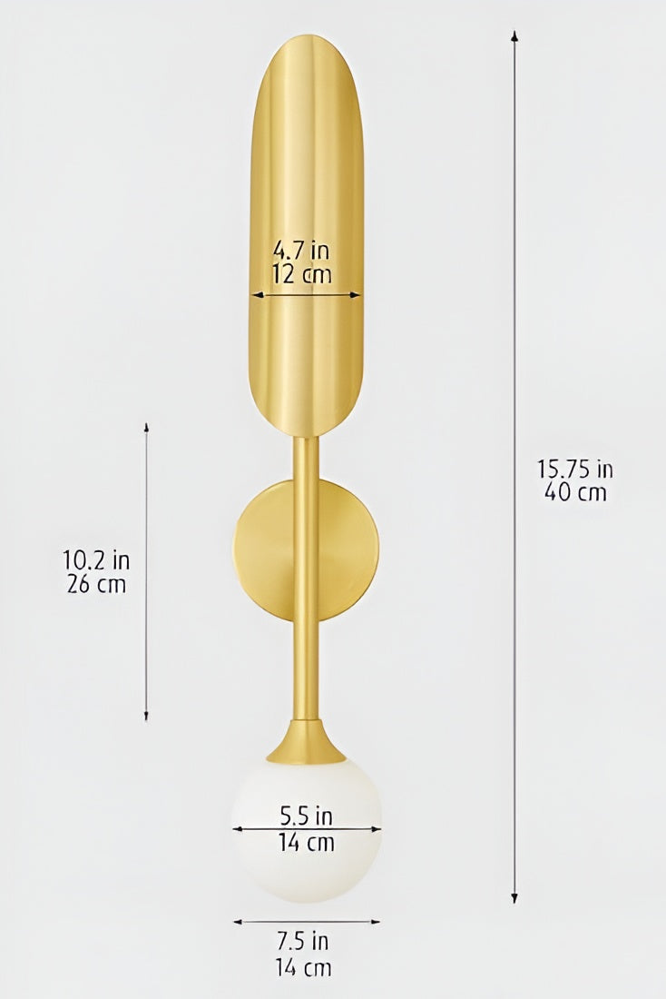 Modern Brass Wall Sconce – Bedroom Lamp