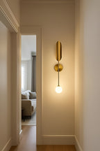 Modern Brass Wall Sconce – Bedroom Lamp