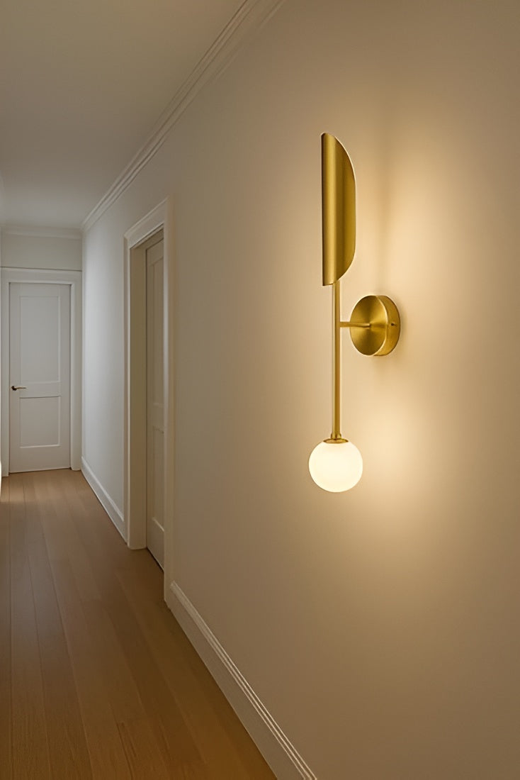 Modern Brass Wall Sconce – Bedroom Lamp