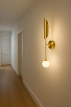 Modern Brass Wall Sconce – Bedroom Lamp