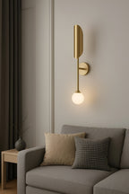 Modern Brass Wall Sconce – Bedroom Lamp