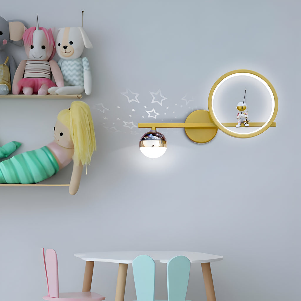 Gold Astronaut LED Wall Lamp – 26W, 3-Color