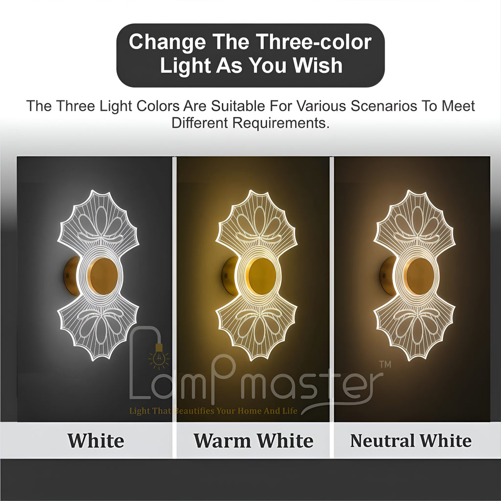 Twinor LED Wall Light – Modern 3-in-1 Decorative Acrylic & Metal Lamp