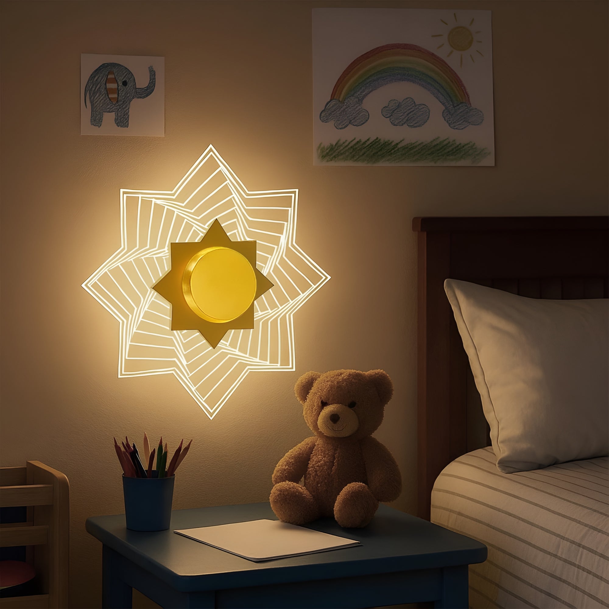 Star Light – 3-in-1 LED Wall & Ceiling Lamp | Antique Gold Finish