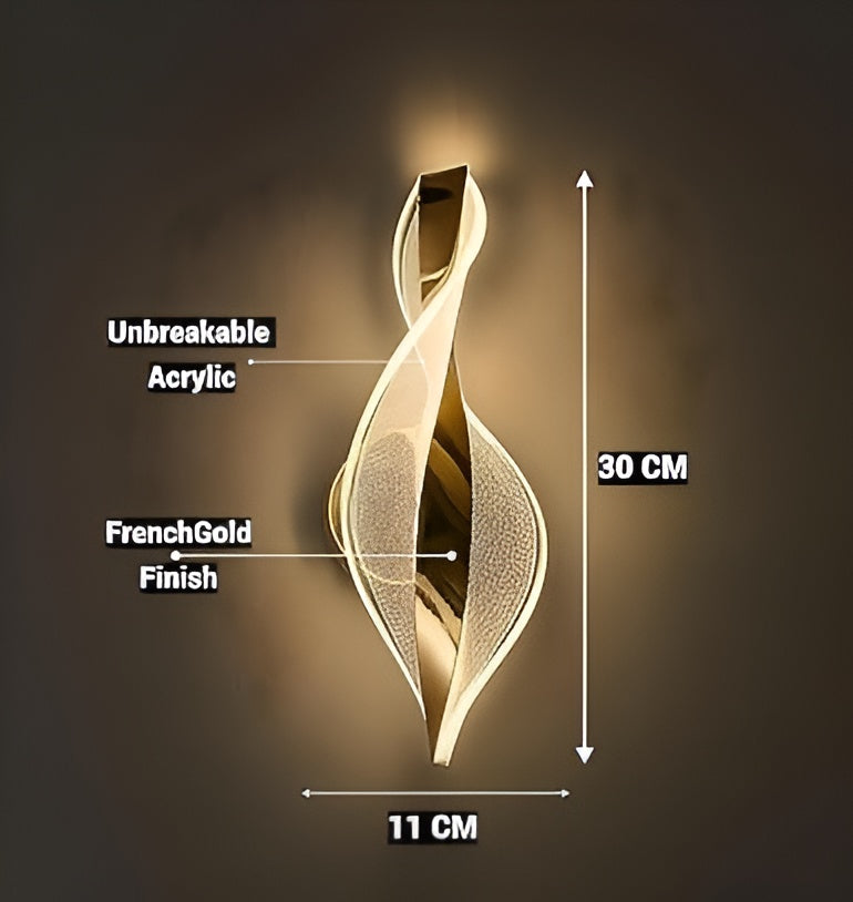 Luxurious Acrylic Crystal Wall Lamp – French Gold, Color Changing